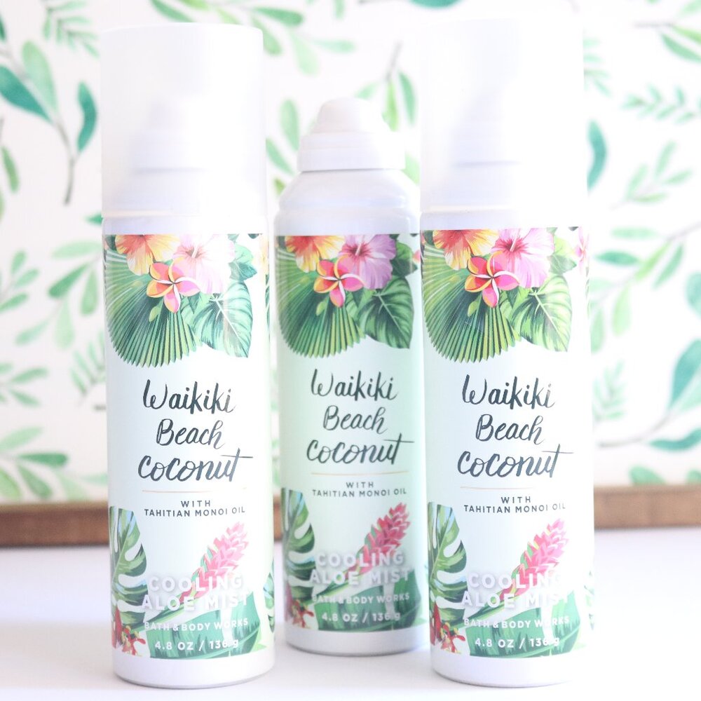 BBW | Waikiki Beach Coconut Cooling Aloe Mist Tropical Beach Set of 3 NWT